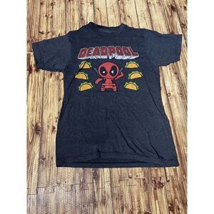 Marvel Deadpool Taco Black Tee Mens
